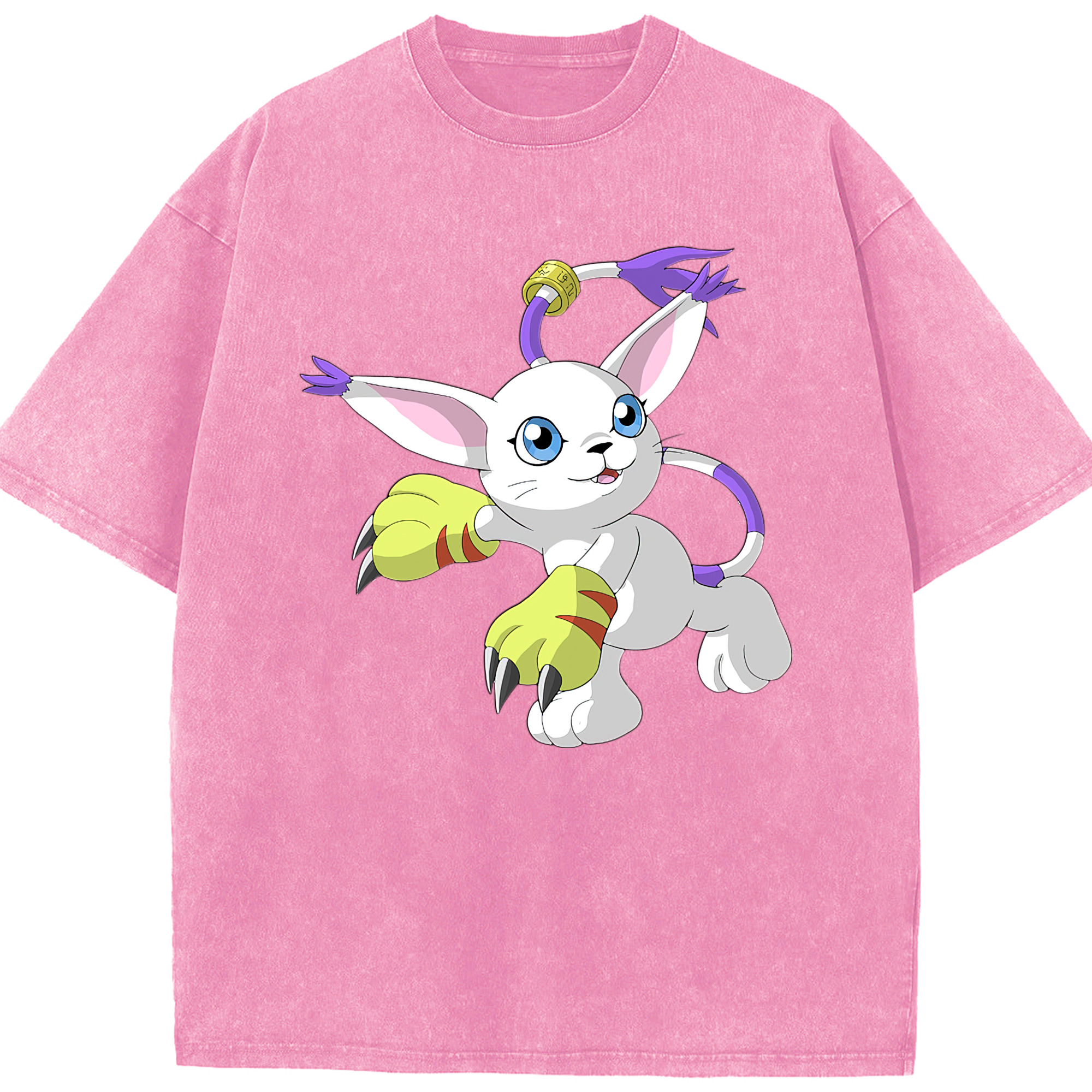 （画像用） Digimon デジタルモンスター/デジモン 綿100% ヴィンテージ風 半袖Tシャツ（フロントプリント）